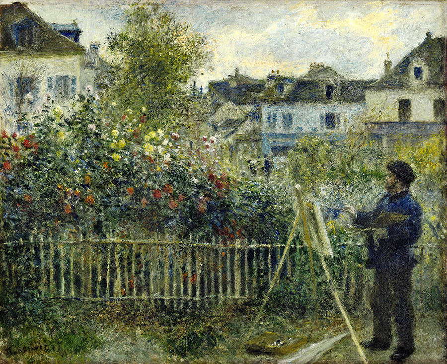 Monet Painting In His Garden At Argenteuil I 1873 By