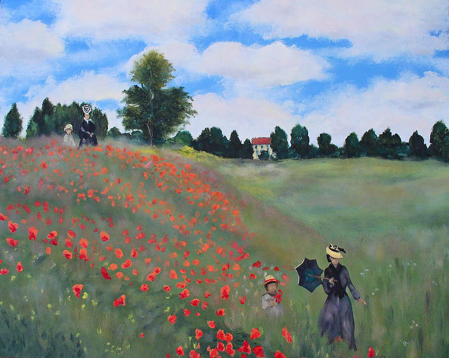 Monet - Poppies at Argenteuil Painting by Laura Savi - Fine Art America