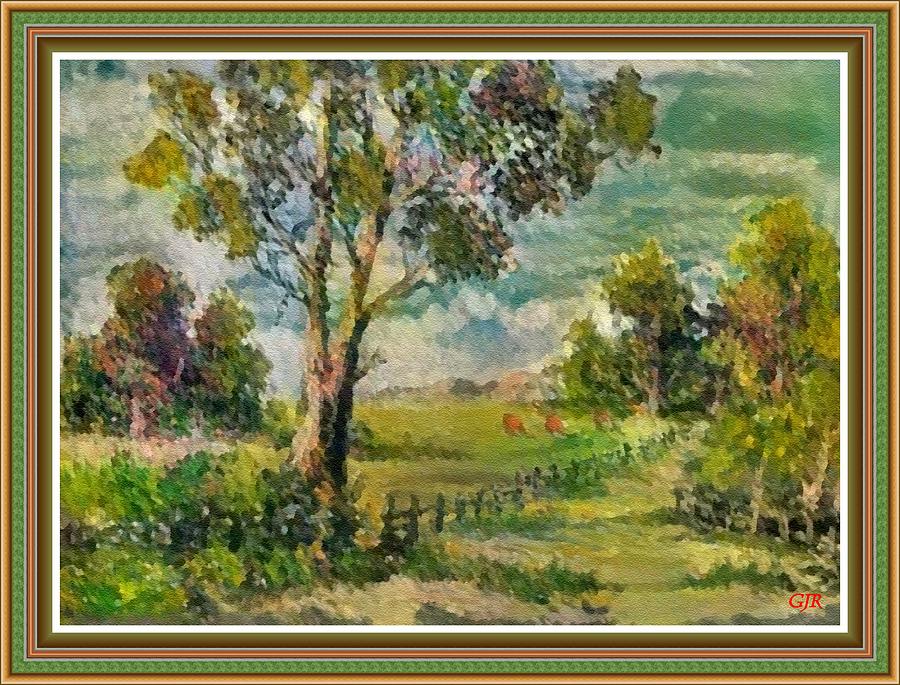 Claude Monet Digital Art - Monetcalia Catus 1 No. 3 Landscape Scene Near Fontainebleau L B With Alt. Decorative Printed Frame. by Gert J Rheeders