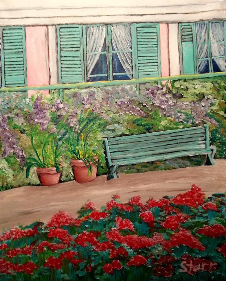 Claude Monet Painting - Monets Bench by Irving Starr