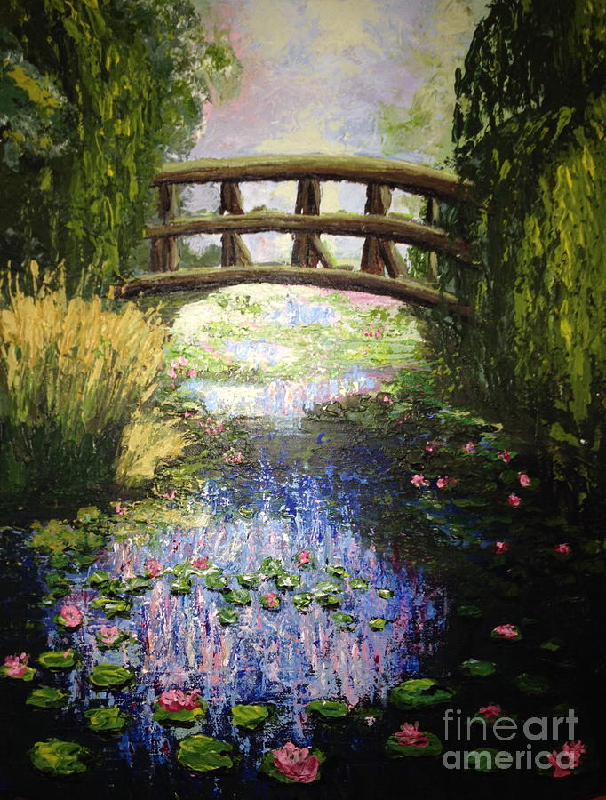 Monets Bridge Painting by Theresa Cangelosi