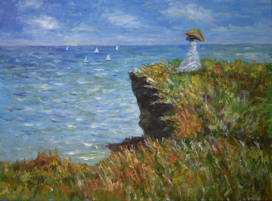 Monets Cliffs Painting by Sandra Nardone