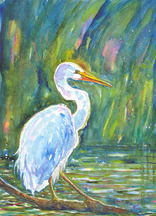 Monet's Egret Painting by Genevie Henderson