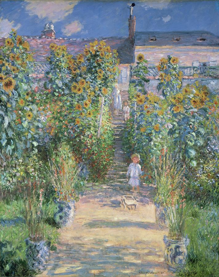Monets Garden At Vetheuil Painting by Claude Monet