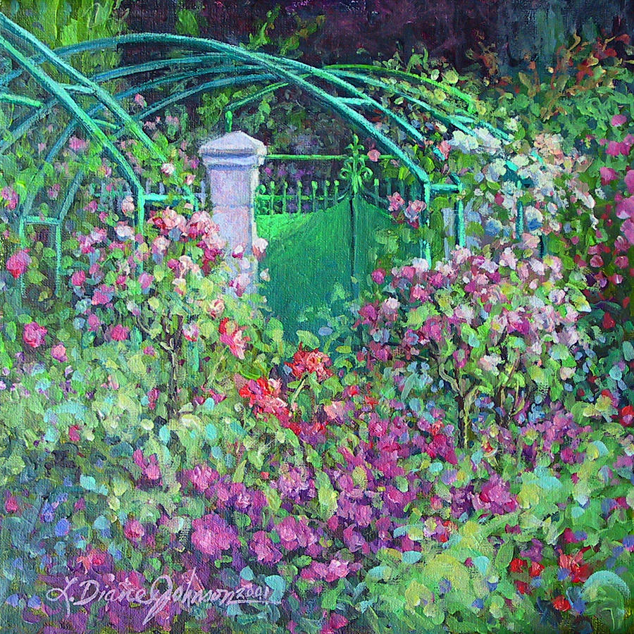 Monets Gate Painting by L Diane Johnson