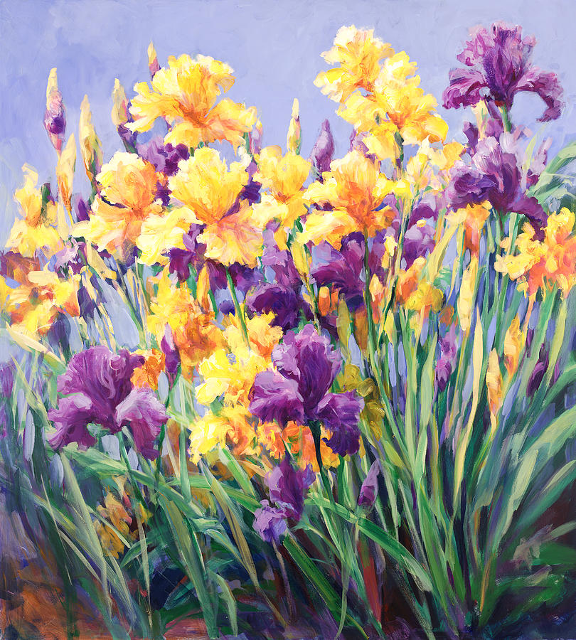 Monet's Iris Garden Painting by Laurie Hein