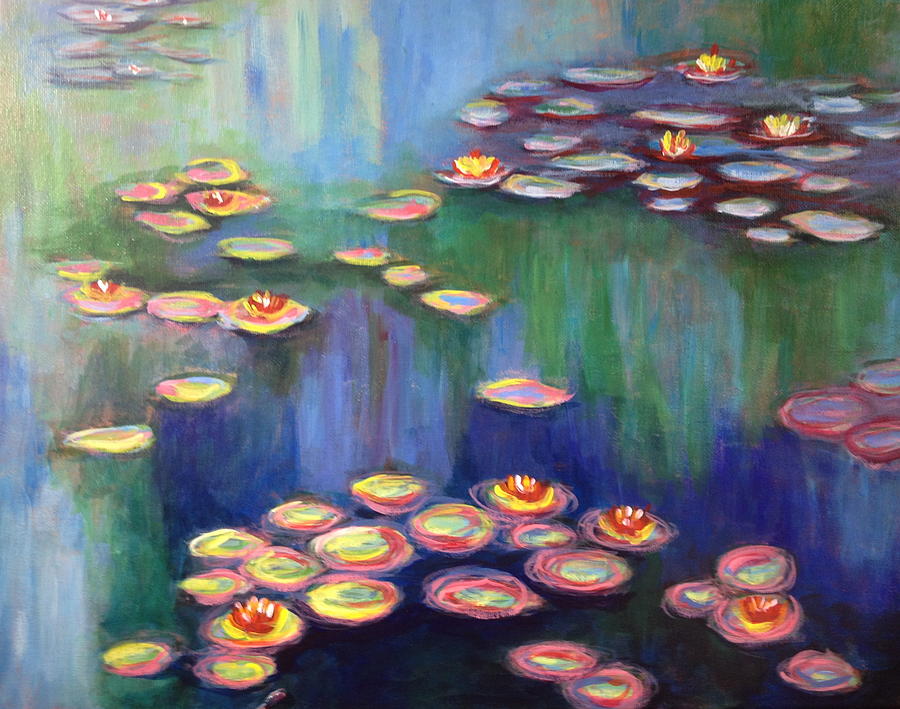 Monets lily pads Painting by Theresa Cangelosi