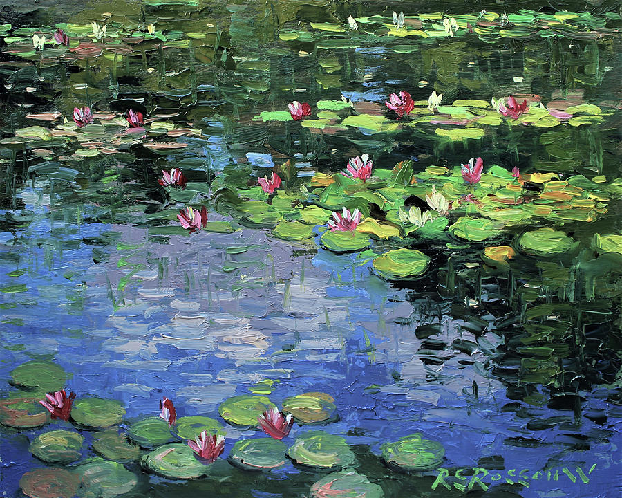 Monets Lily Pond no.6 Painting by Roelof Rossouw