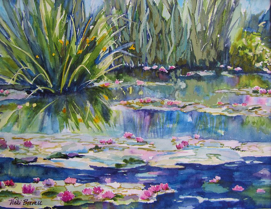 Landscape Painting - Monets Lily Pond by Vicki Brevell
