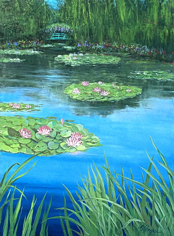 Monet's Garden Painting - Monets Pond by Maryann Boysen