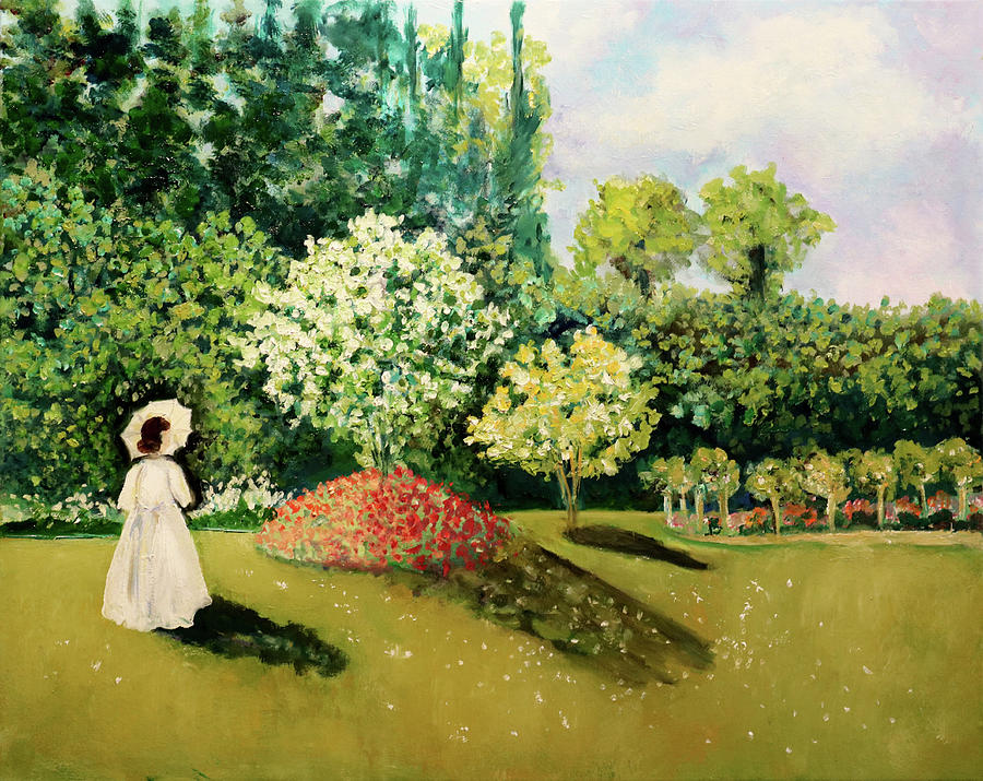 Monets Woman In A Garden Painting by Carole Sluski