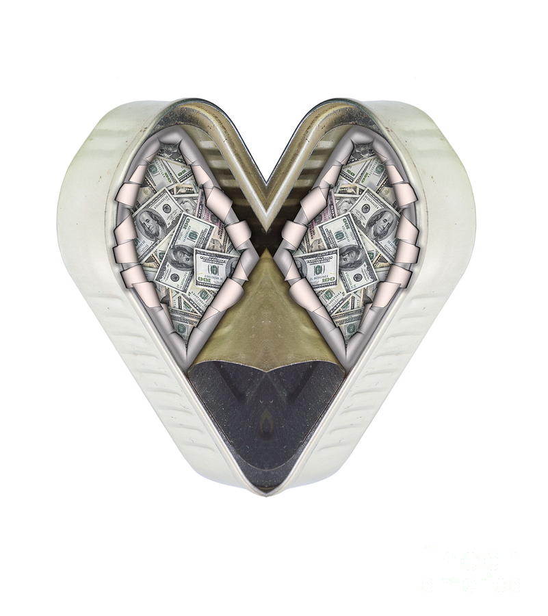Money And Heart Digital Art by Michal Boubin