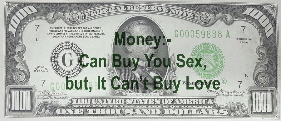 Money Can Buy You Sex but It Cant Buy Love Photograph by Doc Braham