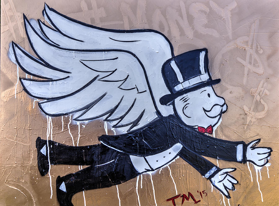 Monopoly Painting - Money Gives You Wings by Tyler Martin