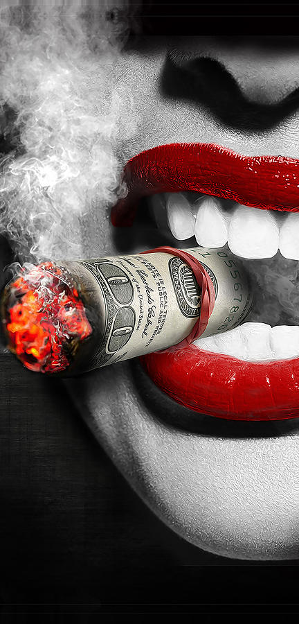 Smoking Digital Art - Money to Burn by Canvas Cultures