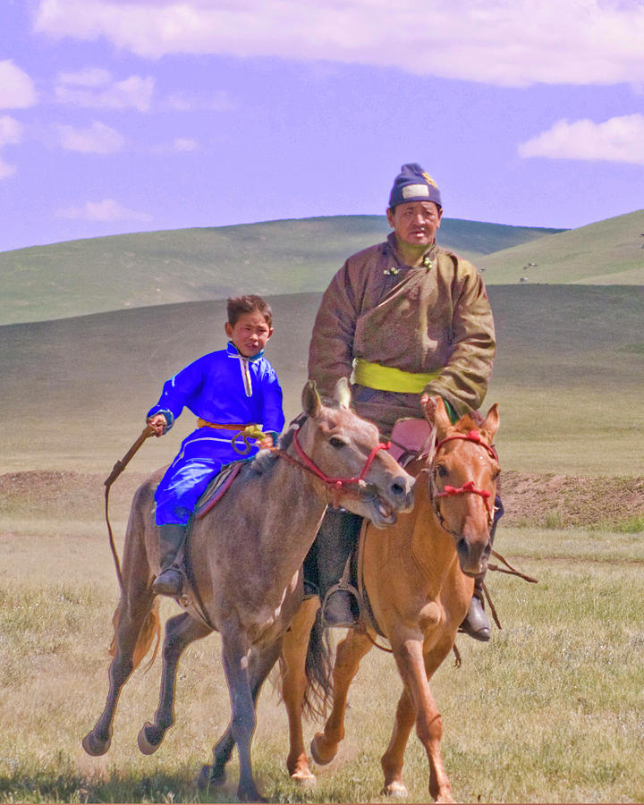 Mongolian Horsemen Photograph By Jerry Weinstein