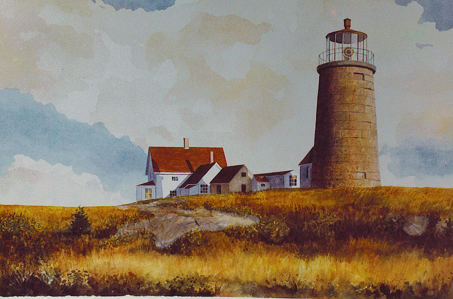 Lighthouse Painting - Monhegan Light by Tyler Ryder