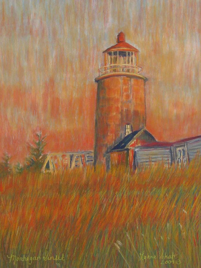 Lighthouse Pastel - Monhegan Sunset by Lynne Vokatis