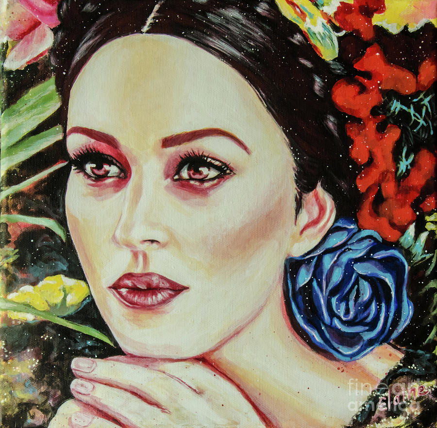 Monica Bellucci Painting by Elaine Berger
