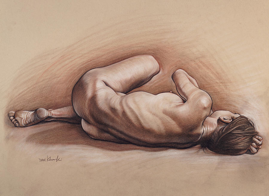 Nude Drawing - Monika II by Dave Kobrenski
