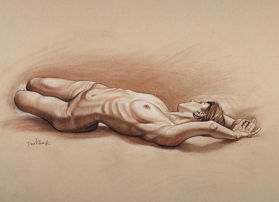 Nude Drawing - Monika III by Dave Kobrenski