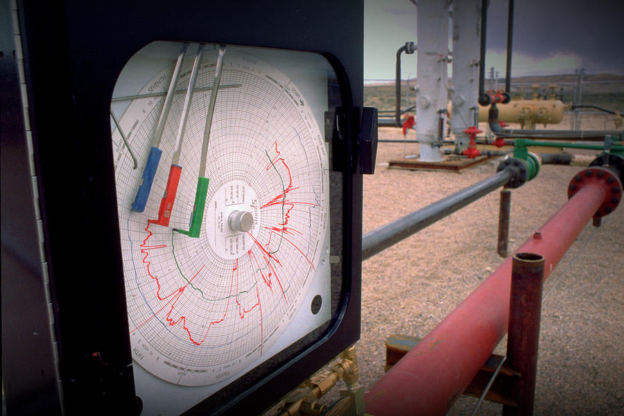 Monitoring Oilfield Oil Gas Activity Photograph By Dennis Thompson