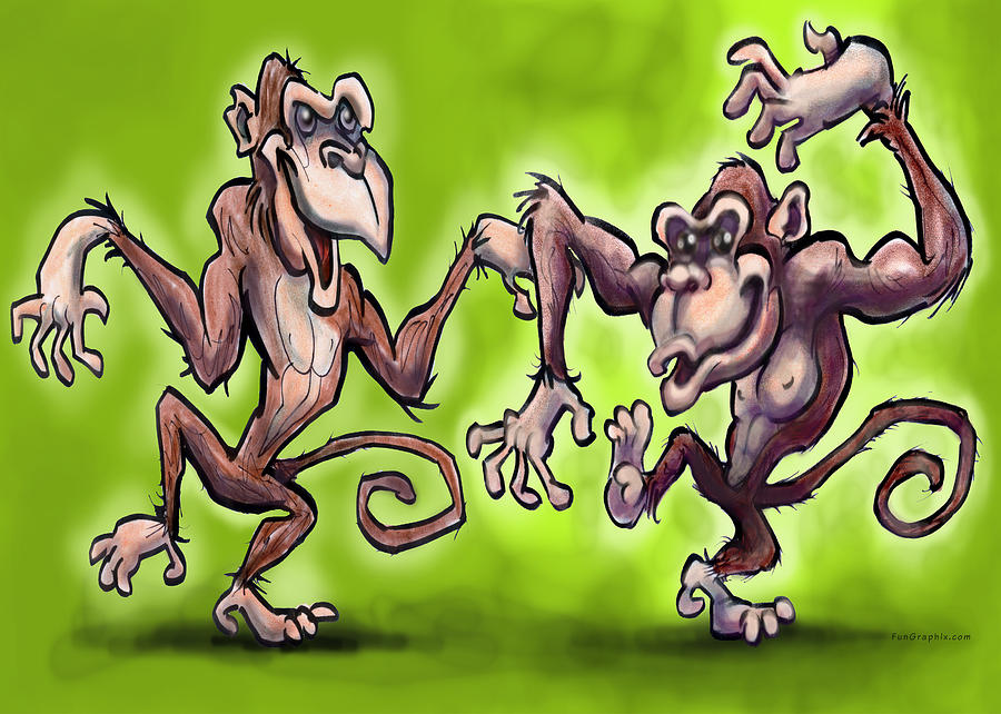 Monkey Dance Painting by Kevin Middleton - Pixels