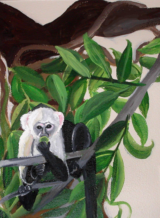 Monkey detail 2 from Mural Painting by Anne Cameron Cutri