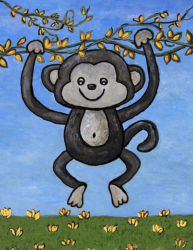 Monkey for Elli Painting by Suzanne Theis