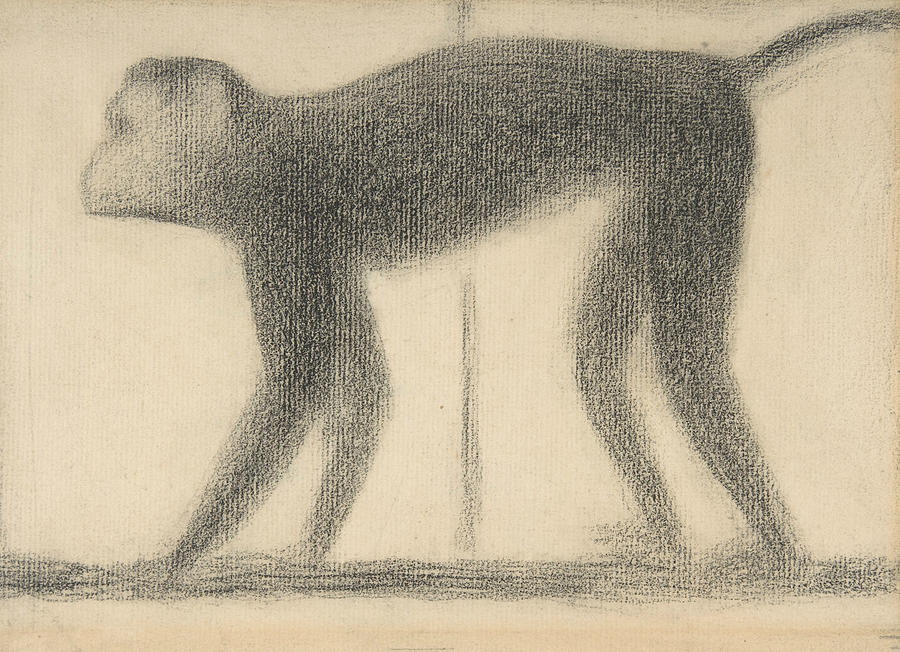 Monkey Drawing by Georges-Pierre Seurat