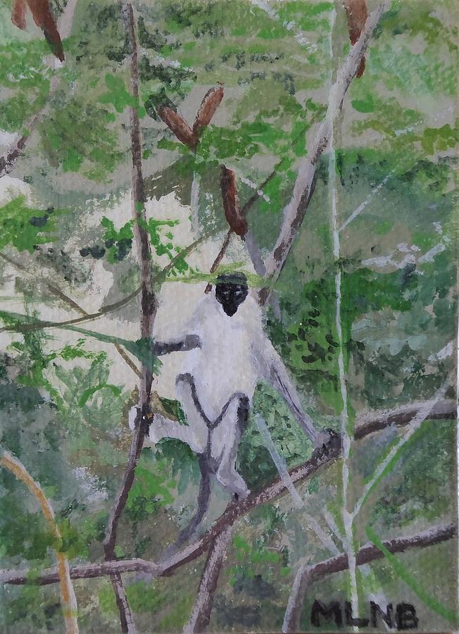 Monkey in Guana Bay Painting by Margaret Brooks