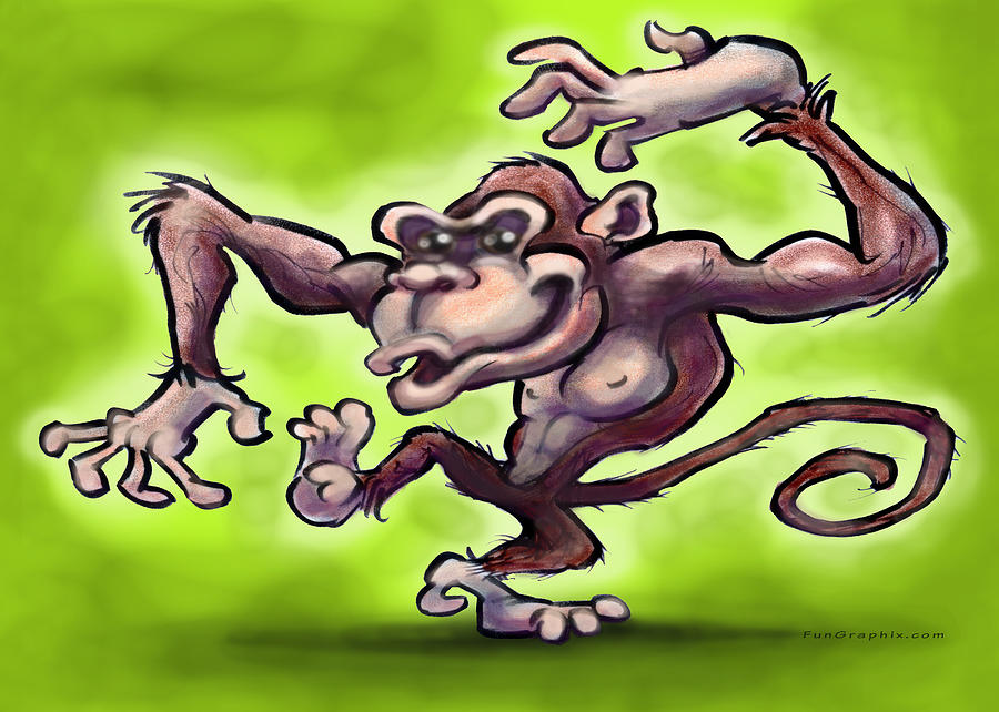 Monkey Painting - Monkey by Kevin Middleton
