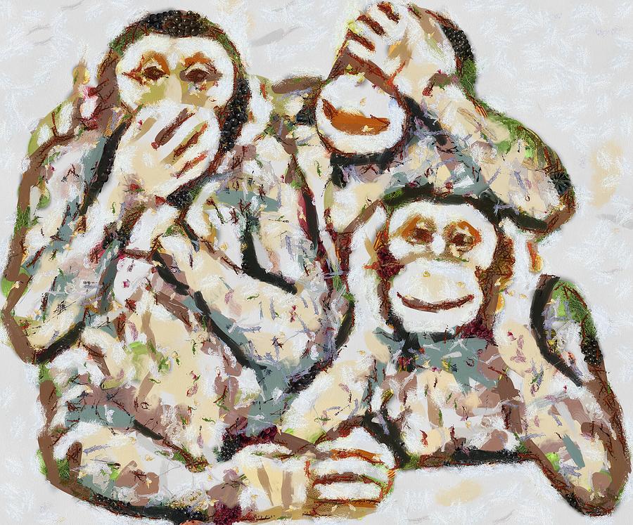 Monkey See Monkey Do Fragmented Digital Art