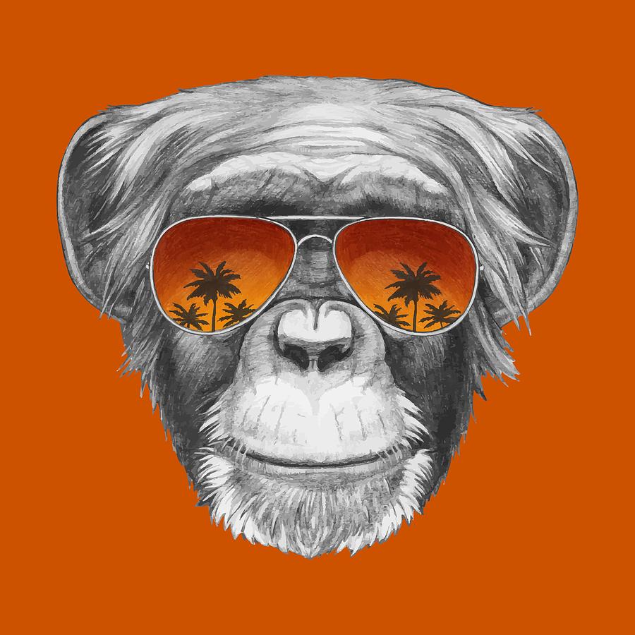 Individualitet tigger Kør væk Monkey with mirror sunglasses Digital Art by Marco Sousa - Fine Art America