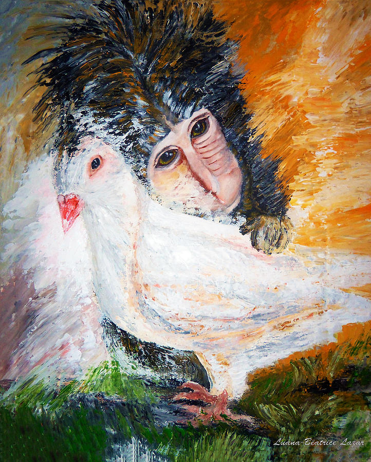 Monkey Painting - Monkeys Soul by Luana-Beatrice Lazar