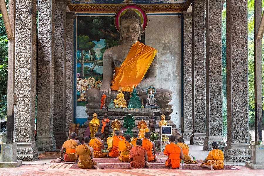 Monks in Angkor Wat Photograph by Didier Marti