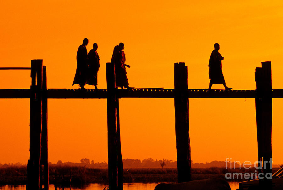 Monks, Myanmar Photograph by Inga Spence