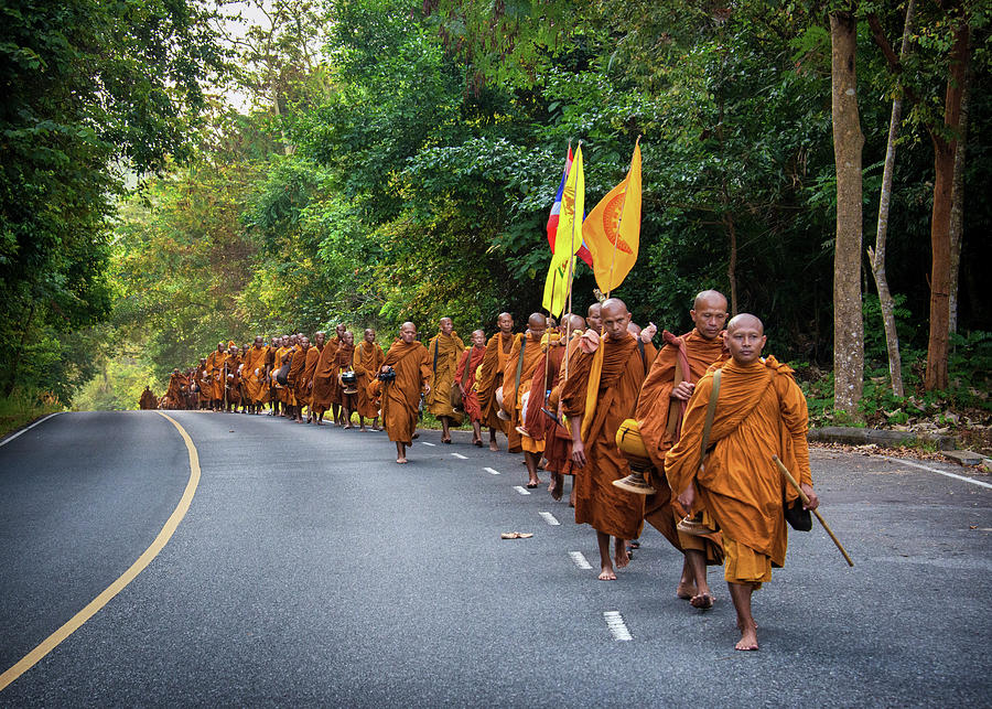 Monks trekking across Thailand by Lee Craker Monks trekking across Thailand by Lee Craker