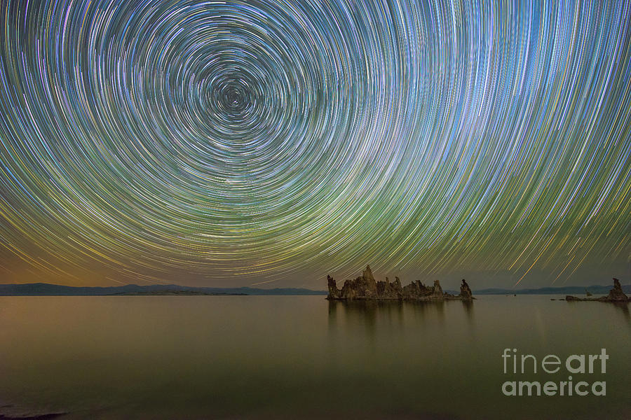 Mono Lake Star Trails  Photograph by Michael Ver Sprill