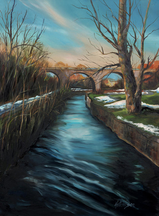Winter Painting - Monocacy View by Diane Hutchinson