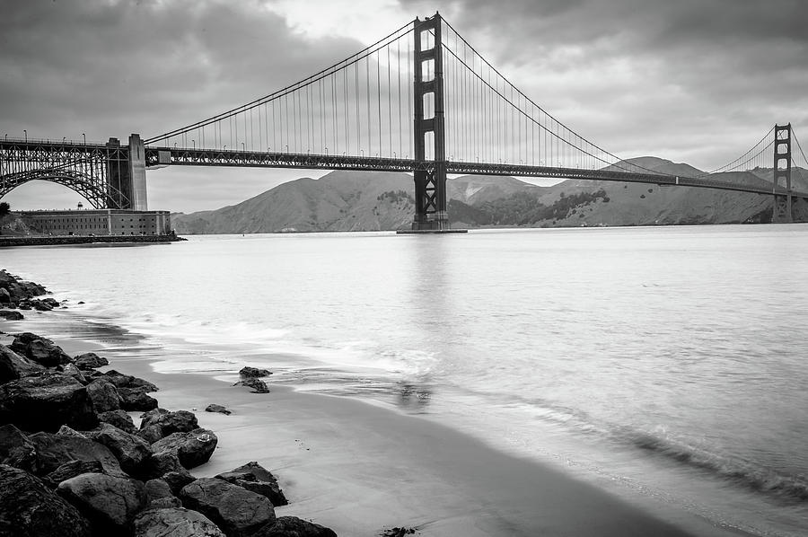 San Francisco Photograph - Monochromatic San Francisco California Bridge by Gregory Ballos