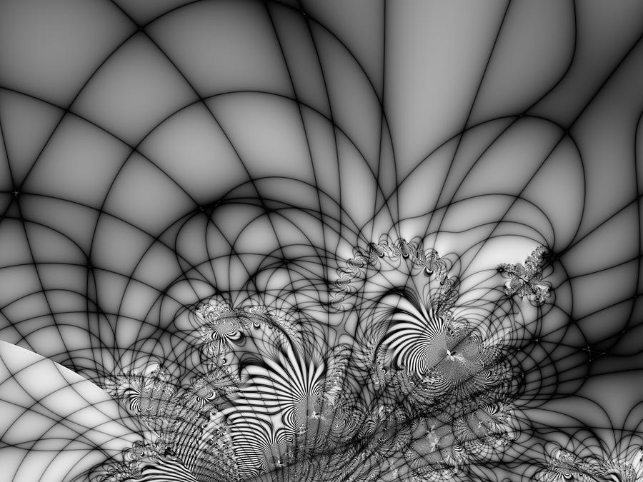 Abstract Digital Art - Monochromatic Warp by Gale Lukas