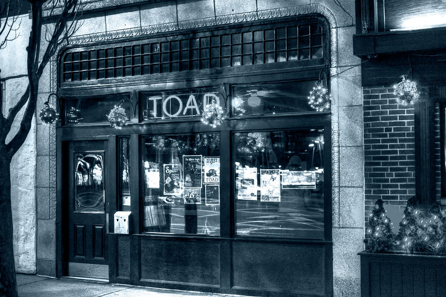 Monochrome Blue Nights Toad Porter Square Cambridge MA Photograph by Toby McGuire