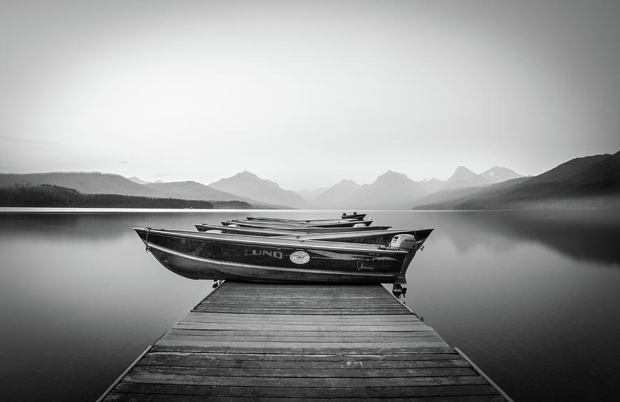 Monochrome // Lake Mcdonald, Glacier National Park Photograph by ...