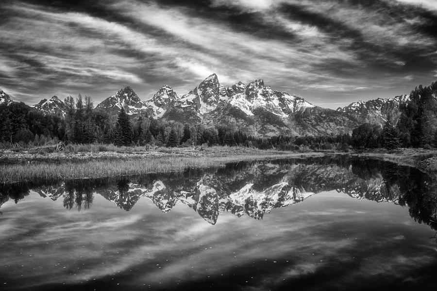Mountain Photograph - Monochrome Magic in the Tetons by Darren White