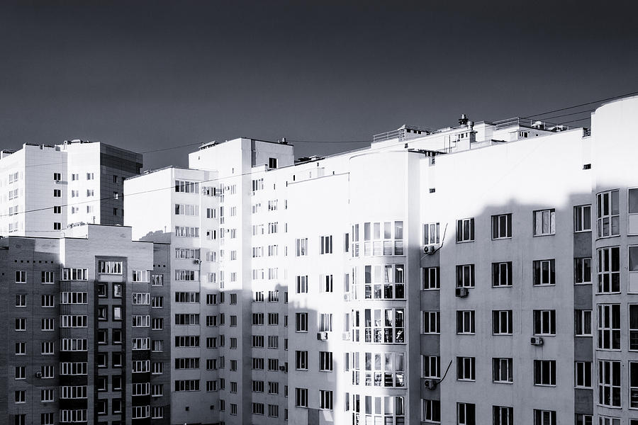Monochrome Massive Apartments Photograph by John Williams