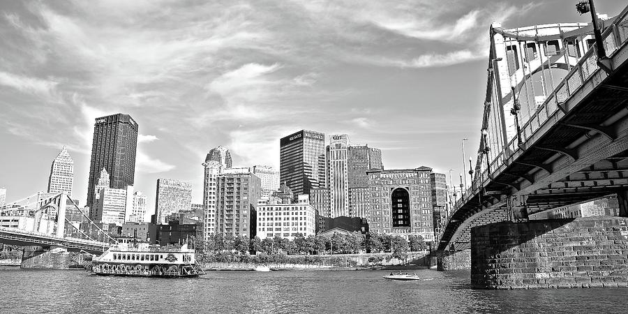 Monochrome Pittsburgh Panorama Photograph by Frozen in Time Fine Art Photography