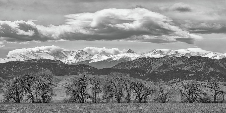 Monochrome Rocky Mountain Front Range Panorama Range Panorama Photograph