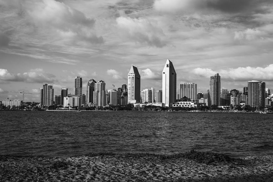 Monochrome San Diego Skyline From Coronado  Photograph by Joseph S Giacalone