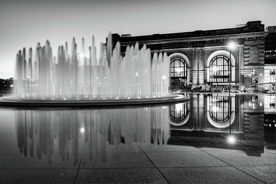 Monochrome Waters And Union Station - Kansas City Photograph